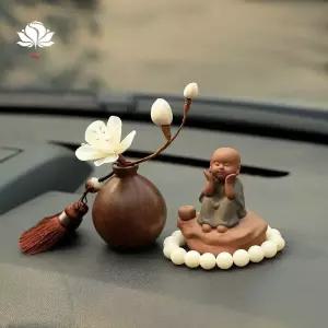 차꾸미기 동자승 목련꽃 차걸이 축복 불교용품 장식품