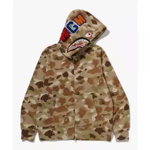 BAPE 그라데이션 카모 샤크 풀 집 후드(M) BEIGE