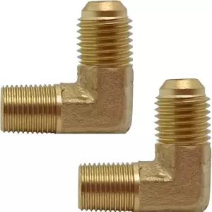 2PCS 90도 황동 엘보우 1/4인치 플레어 x 1/8인치 NPT 남성 어댑터 피팅 바이 CX 원더랜드