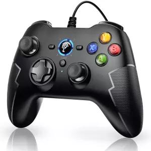이지SMX 유선 게이밍 컨트롤러 듀얼 진동 터보 및 트리거 버튼이 있는 PC 게임 조이스틱 Windows PC/PS3