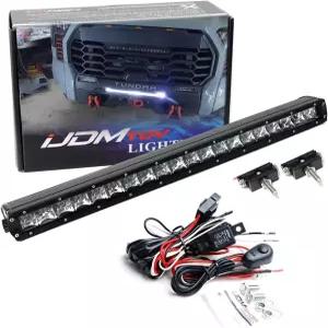 2022년형 도요타 툰드라와 호환되는 iJDMTOY 하부 그릴 마운트 20인치 LED 라이트 바 100W 단열 범퍼 개방