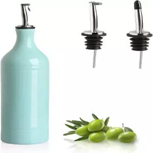 Sweejar 대형 세라믹 올리브 오일 디스펜서 병 불투명 크루트는 산화를 줄여주며 저장 식초 간장 및 기타