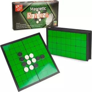 스털링 게임즈 오셀로 리버시 전략 보드 게임 9.75인치 접이식 마그네틱 가정 및 여행용 부품 포함