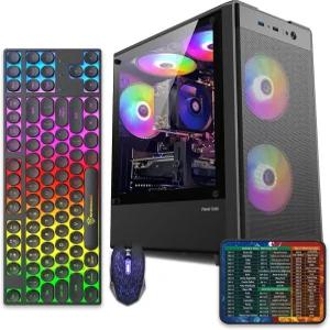사전 제작된 게이밍 PC 데스크톱 컴퓨터 인텔 코어 i5 3.6GHz RX560 그래픽 카드 4GB GDDR5 비디오 메모리