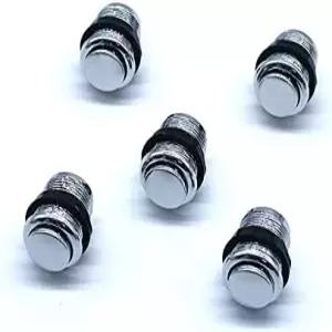 Arcity 5개 24mm 아케이드 푸시 버튼 원형 크롬 도금 실버 잼마 MAME 비디오 게임 부품 콘솔 기계 DIY