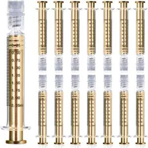 황금 금속 플런저가 있는 비토믹 2.25ML 붕규산 유리 주사기 100팩 바늘이 없는 누수 방지 루어 잠금