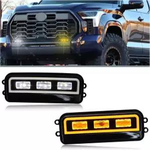 KEGTBOX 스위치백 화이트/앰버 LED DRL 프론트 포그 주간 주행등 기능 토요타 툰드라 2022-2025/ 타코마