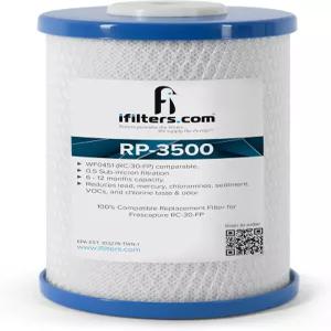 iFilters RP-3500 탄소 블록 음용수 필터 교체 카트리지 1000 GPD - 0.5 마이크론 프레스캐처 3500