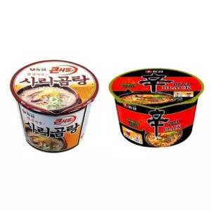 농심 사리곰탕 큰사발x6컵+신라면블랙 큰x6 wgX1+2KNl