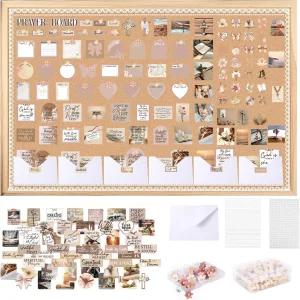 247Pcs 브라운 코케 기도판 어머니의 날 선물 기독교 봉투 세트 성경 구절 인용문 거실 사무실용 DIY 월