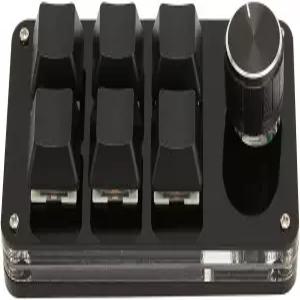 즐거운 6키 키패드 USB 프로그래머블 매크로 키보드 PC 컴퓨터 게임 오피스용 손잡이가 있는 핸즈드 미니