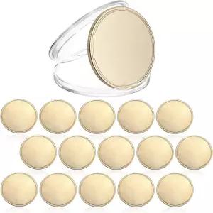 레이저 각인을 위한 OwnMy 15PCS 블랭크 챌린지 코인 아크릴 보호 상자가 있는 1.6인치 황동 메탈 스탬핑