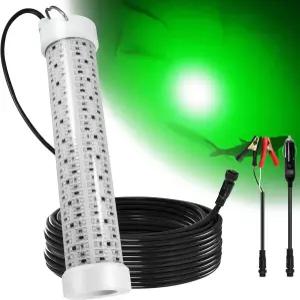 골드라이프 수중 낚시 조명 100피트 케이블 400W 40000LM GFCI 안전 플러그 밝기 부두/보트/카약용 녹색