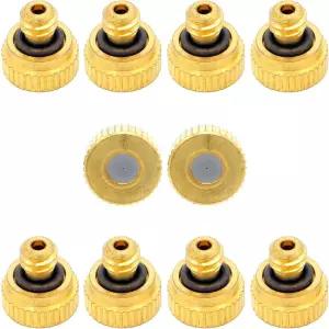 10Pcs 황동 미스트 노즐 - 0.004 오리피스(0.1mm) Dia 10/24 UNC 교체 헤드(0.1mm)