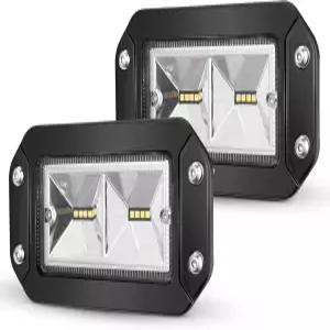 벙커 인더스트리얼 6인치 홍수 LED 라이트 포드 페어 플러시 마운트 워크 4800LM 바 백업 드라이빙