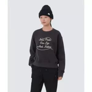 스노우피크 snowpeak APPAREL 여성 레터링 세미크롭 맨투맨 S25FWFHT63 Dark Charcoal 217209