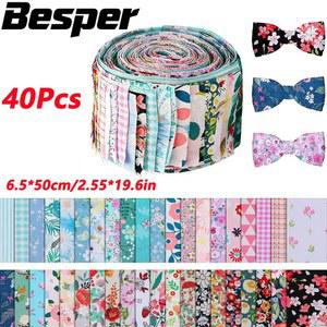 호환 40Pcs 패브릭 스트립 퀼트 젤리 롤 패치 워크 공예 코튼 퀼트 스트립 봉제 공예 패브릭 DIY 바느질
