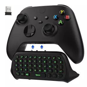 Xbox One 컨트롤러용 MoKo 그린 백라이트 키보드 Series X/S USB 리시버 및 3.5mm 오디오 잭이 있는 무선