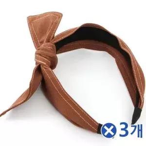 TBZ 스티치 와이어 리본 머리띠 브라운x3개 귀여운머리띠