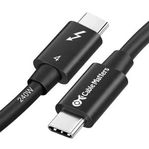 케이블 중요 사항 인텔 인증 40Gbps Thunderbolt 4 1피트 8K 비디오 및 240W 충전 포함 - 0.3m USB4 3 호환