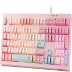 숫자 패드 100 풀사이즈 레이아웃 USB-C 유선 RGB 백라이트 크리미한 실리콘 구조 PC 게임/오피스용 무음