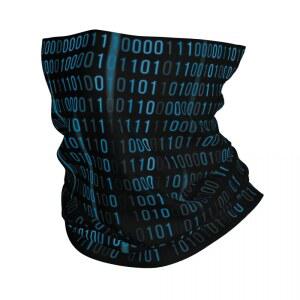 호환 Nerd Code 선물 0 1 코딩 반다나 넥 각반, 하이킹 사냥 랩 스카프, 컴퓨터 프로그래머, 해커 바이너리 헤드밴드 워머