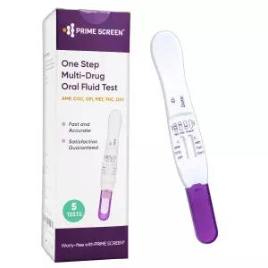 프라임 스크린 6 패널 다제 경구용 체액 검사 원스텝 고용 및 보험 검사(AMP COC MET OPI OXY THC) [5팩]