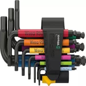 Wera - 05022641001-950/9 헥스플러스 멀티컬러 임페리얼 3L 키 세트 블랙레이저 9피스