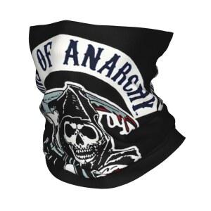 호환 커스텀 S-Sons of A-Anarchy 반다나 넥 워머 남녀 겨울 스키 하이킹 스카프 게이터 해골 호러 TV 영화 얼굴 가리개