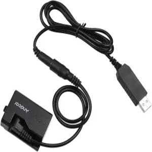 Andoer ACK-E10 5V USB 더미 배터리 DC 커플러 어댑터 LP-E10 대체 캐논 EOS 레벨 T3/T5/T6/T7/T100/Kiss