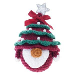 호환 62CE Holiday Gnomes 크로 셰 뜨개질 공예 세트 부드러운 원사 가정 공예를위한 크리스마스 트리 장식