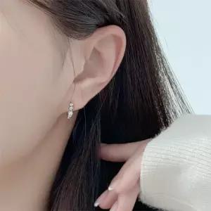 미니 볼 진주 실버 후프 귀걸이 데일리 페미닌 no.538