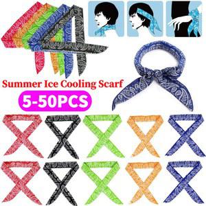 호환 5 Pcs 쿨 스카프 넥 랩 여름 아이스 냉각 스카프 모든 야외 활동을위한 인스턴트 냉각 진정 아이스 스포츠 타월 팔찌