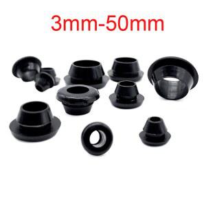 검정색 3MM 부시 스냅온 와이어 50MM 구멍 고무 엔드 플러그 보호 마개 케이블 그로밋