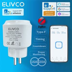 호환 eWelink Zigbee 스마트 플러그 타이밍 카운트다운 전력 모니터 지원 홈 어시스턴트 Alexa Smartthings Alice Salute