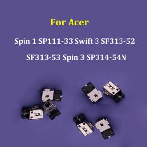 호환 Acer Spin 1 SP111-33 Spin 3 SP314-54N Swift 3 SF313-52 SF313-53 충전 소켓 커넥터 포트용 10PCS 전원 잭 포트