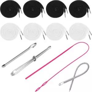 미니레드 8PCS 드로스트링 반바지 스레드로 드로스트링(블랙 57인치 재킷 스웨트 드로스트링을 화이트) 교체 이지 교체용 팬츠 코드 후드티용 코트 Black White