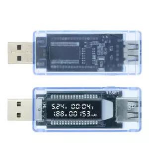 USB 현재 전압 용량 테스터 볼트 전류 감지 충전기 검사기 모바일 전원 검출기 배터리 Blue