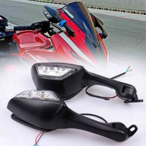 호환 CBR650R CBR300R 용 LED 방향 지시등이 듀얼 바이크 오토바이 후면보기 사이드 미러