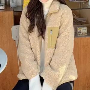 친절한탄씨 뽀글이 여성 양털 점퍼 투웨이 여성 리버시블 점퍼 하이넥 루즈핏 양털