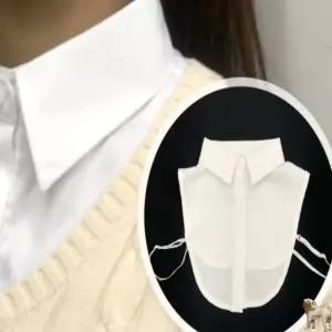 꿀이맘 넥레이어드 클래식 목카라 화이트 목셔츠 페이크넥카라