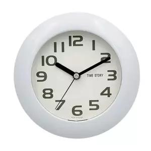 방수시계 방습 흡착식 벽시계 욕실용품 19cm 화이트 거실용품 무소음벽시계