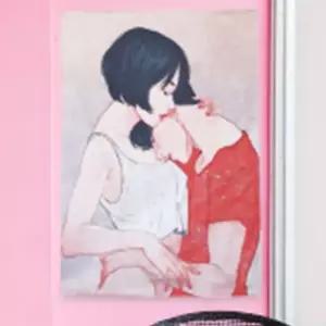 패브릭포스터 대 거실 카페 커플세로 인테리어 벽장식 벽장식 인테리어장식 가림천