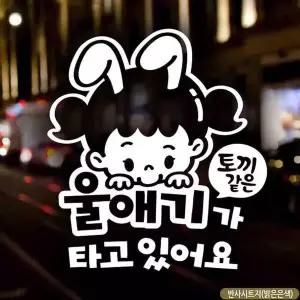 bns 자동차스티커 토끼같은 울애기 여아 반사시트지