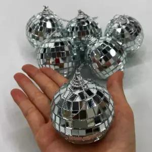 6cm 오너먼트 미러볼 트리장식 크리스마스 6P