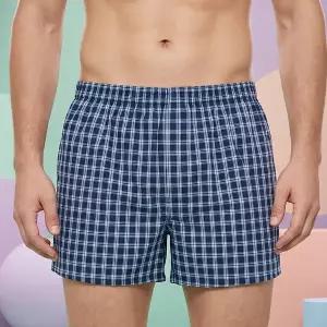 [롯데백화점]BARBARA 순면 사각 체크 남성 트렁크 팬티 AMT4412T