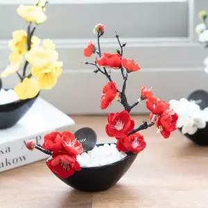 아트박스/플라워트리 매화 조화 화분 장식 set 18x18cm 4컬러 인테리어 꽃