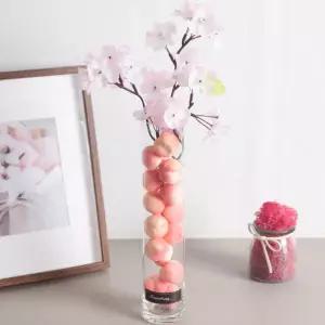 아트박스/플라워트리 벚꽃 조화 화병 복숭아 플라워 글라스 set 45cm (DIY)