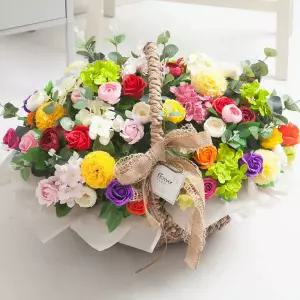 아트박스/플라워트리 비누꽃 바구니 럭셔리set 40cm 인테리어 꽃 장식 소품