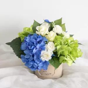 아트박스/플라워트리 수국 조화 화분 블룸 set 30cm 인테리어 꽃 테이블